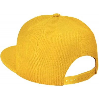 Baseball Caps Wholesale 12 Pack Snapback Hat Cap Hip Hop Style Flat Bill Blank Solid Color Adjustable Size - 12-pack Gold - C...