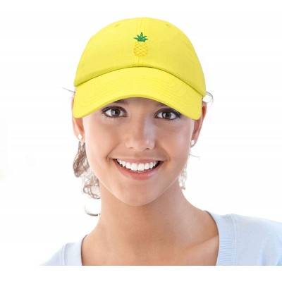 Baseball Caps Pineapple Hat Unstructured Cotton Baseball Cap - Minion Yellow - CF18ICDYQRH $8.82