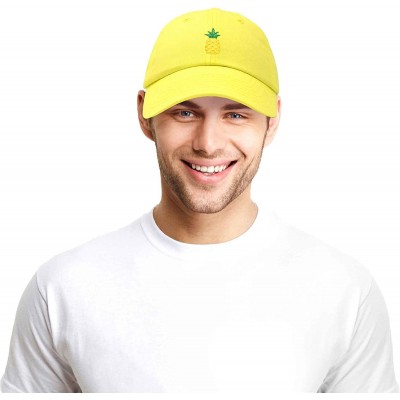 Baseball Caps Pineapple Hat Unstructured Cotton Baseball Cap - Minion Yellow - CF18ICDYQRH $8.82