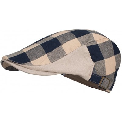 Newsboy Caps Unisex Cotton Linen Cabbie Gatsby Hat Golf Ivy Newsboy Driving Cap - Navy - CF12LCZRK5B $11.51