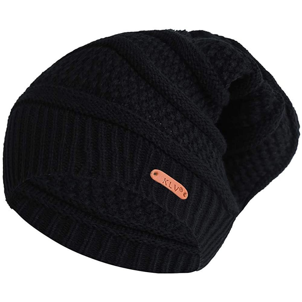 Skullies & Beanies Women Ladies Winter Knitting Hat Warm Artificial Wool Snow Ski Caps With Visor - S1101-black - CI192ZX7LYT...