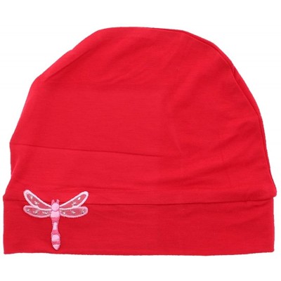 Skullies & Beanies Chemo Beanie Sleep Cap Pink Dragonfly - Red - C318E0UHWKU $13.54