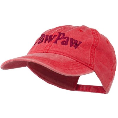 Baseball Caps Wording of Pawpaw Embroidered Washed Cap - Red - CO11KNJDSBD $26.11