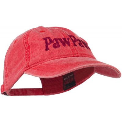 Baseball Caps Wording of Pawpaw Embroidered Washed Cap - Red - CO11KNJDSBD $26.11