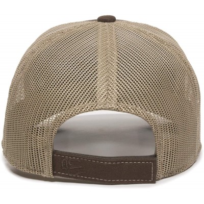 Baseball Caps Structured mesh Back Trucker Cap - Brown/Tan - CZ182IMYYIR $13.30