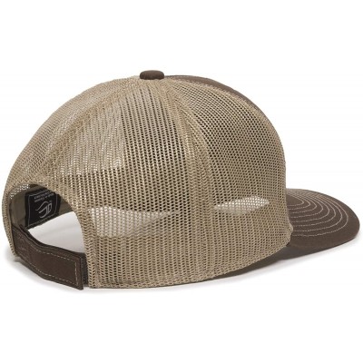 Baseball Caps Structured mesh Back Trucker Cap - Brown/Tan - CZ182IMYYIR $13.30