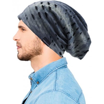 Skullies & Beanies Mens Slouchy Beanie Skull Cap Summer Thin Baggy Oversized Knit Hat B301 - B090-b-grey - C918E7IK5US $13.18