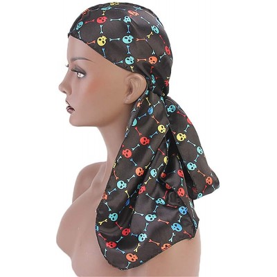 Skullies & Beanies Print Silky Durags Turban Silk Du Rag Waves Caps Headwear Do Doo Rag for Women Men - Tjm-05k-4 - CN197W3NW...