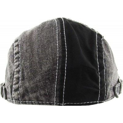 Newsboy Caps Classic Solid Cotton Denim Newsboy Ivy Gatsby Cabbie Ascot Hat Cap Adjustable - (200) Black Denim - C311OXVVBA1 ...