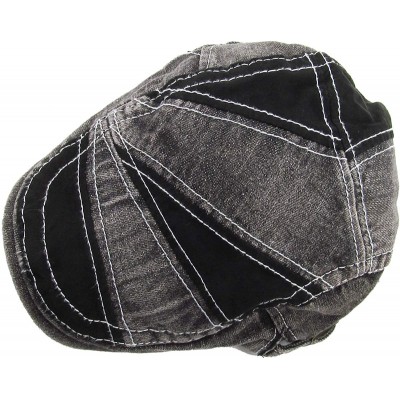 Newsboy Caps Classic Solid Cotton Denim Newsboy Ivy Gatsby Cabbie Ascot Hat Cap Adjustable - (200) Black Denim - C311OXVVBA1 ...