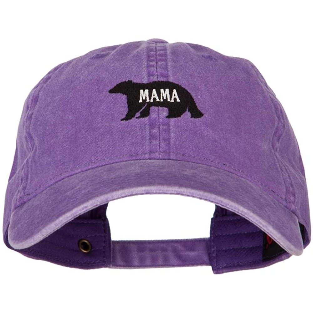 Baseball Caps Mama Bear Embroidered Washed Cap - Purple - CV18A8D0DK8 $27.34