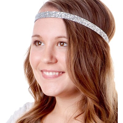 Headbands Women's Adjustable NO Slip Skinny Bling Glitter Headband - 5pk Skinny Navy/Silver/Light Pink/Black/Gold - CV18CUO8W...