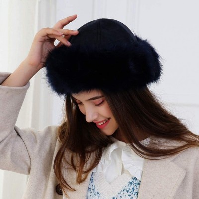 Skullies & Beanies Faux Fur Hat for Women Winter Warm Fox Beanie Hat Fluffy Thick Vintage Hats Cossak Russian Style Hat Cap -...