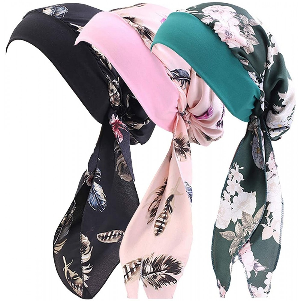 Skullies & Beanies Scarves Pre Tied Headwear Bandana Headwraps - 3 Pack - CM196YTM9Y7 $19.43