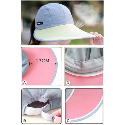 Sun Hats Outdoor Recreation Sports Anti UV Sun Hat Wide Brim Baseball Cap Large Sun Visor - Lake Blue - CI18YSCCZZH $9.90