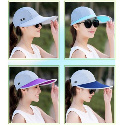 Sun Hats Outdoor Recreation Sports Anti UV Sun Hat Wide Brim Baseball Cap Large Sun Visor - Lake Blue - CI18YSCCZZH $9.90