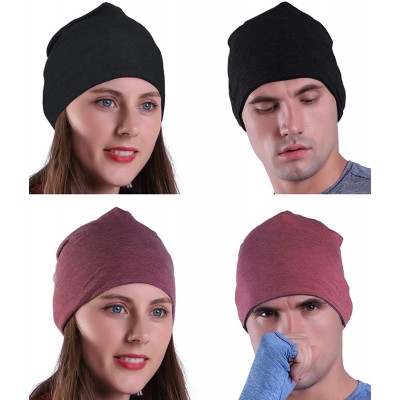 Skullies & Beanies Multifunctional Lightweight Beanies Running - Ruby Wine Melange+black - CC19602N572 $13.26