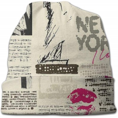 Skullies & Beanies Newspaper Lipstick Vintage Slouchy Snapback - CI18YK0GN8K $16.86