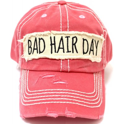 Baseball Caps New! Rose Bad Hair Day Embroidery Patch Baseball Cap - CC1834HO9YZ $17.44