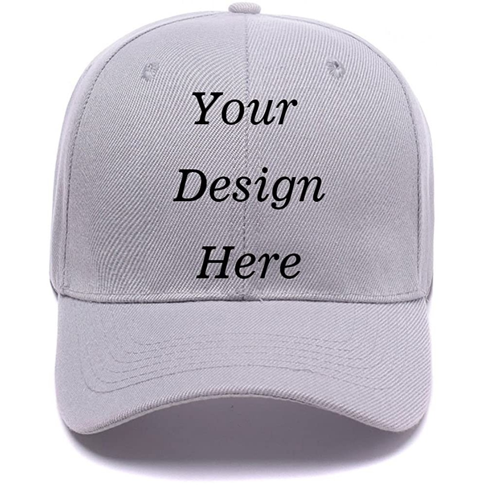 Baseball Caps Classic Cotton Adjustable Baseball Plain Cap-Custom Hip Hop Dad Trucker Snapback Hat - Baseball Gray - CM17Y0OW...