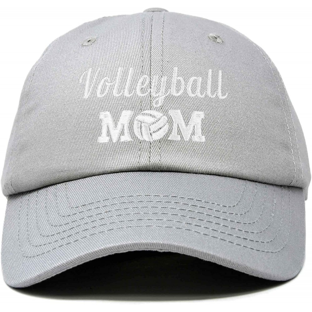 Baseball Caps Volleyball Mom Premium Cotton Cap Womens Hats for Mom - Gray - CQ18IW88D9S $13.66