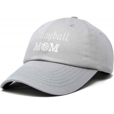 Baseball Caps Volleyball Mom Premium Cotton Cap Womens Hats for Mom - Gray - CQ18IW88D9S $13.66