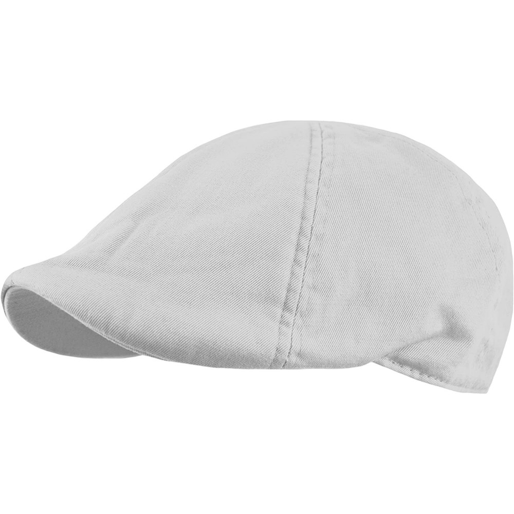 Newsboy Caps Mens Summer Cotton Newsboy Cap- Duck Bill Ivy- Golf Hat- Irish Pub Cap - White - C8180MI8XN2 $9.11