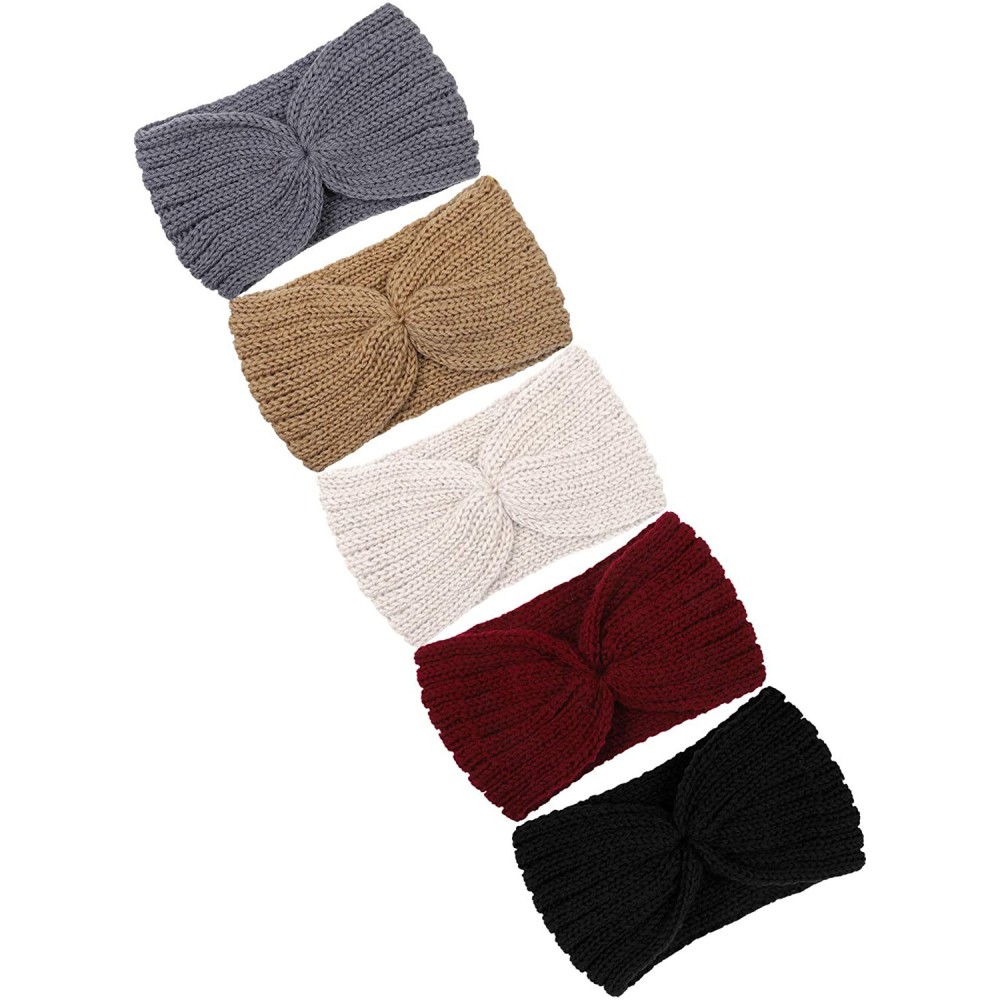 Cold Weather Headbands Knitted Hairband Crochet Twist Ear Warmer Winter Braided Head Wraps for Women Girls - Color K - CX1927...