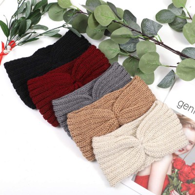 Cold Weather Headbands Knitted Hairband Crochet Twist Ear Warmer Winter Braided Head Wraps for Women Girls - Color K - CX1927...