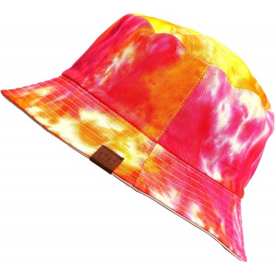 Bucket Hats Exclusives Galaxy Bucket Hat Cotton Reversible Tie Dyed Boonie Cap(ST-2176) - Orange - C218RE294LW $11.50