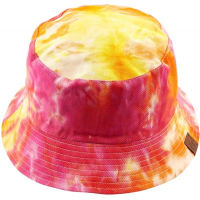 Bucket Hats Exclusives Galaxy Bucket Hat Cotton Reversible Tie Dyed Boonie Cap(ST-2176) - Orange - C218RE294LW $11.50