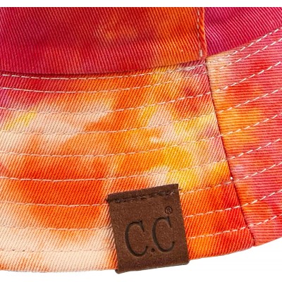 Bucket Hats Exclusives Galaxy Bucket Hat Cotton Reversible Tie Dyed Boonie Cap(ST-2176) - Orange - C218RE294LW $11.50