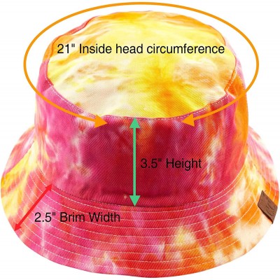 Bucket Hats Exclusives Galaxy Bucket Hat Cotton Reversible Tie Dyed Boonie Cap(ST-2176) - Orange - C218RE294LW $11.50