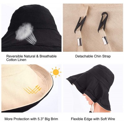 Sun Hats Women's Foldable Flap Cover UV Protective Wide Brim Bucket Cotton Beach Sun Hat Summer Hat - Pink - C618W5ITHHL $11.85