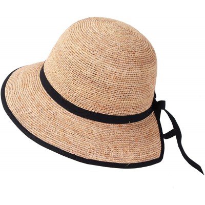 Sun Hats Womens UPF 50+ Wide Brim Panama Straw Hat Foldable Fedora Beach Sun Hat - Beige(0118) - CI18NDI3L7N $12.76