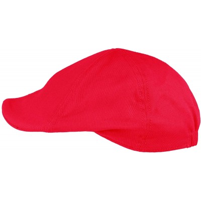 Newsboy Caps Men's 100% Cotton Duck Bill Flat Golf Ivy Driver Visor Sun Cap Hat - Hot Pink - CB195XIUXUR $14.68