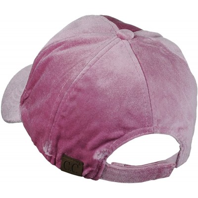 Baseball Caps Unisex Soft Velvet Crushable Blank Adjustable Baseball Cap Hat - Rose - CJ187DSRCRO $14.08