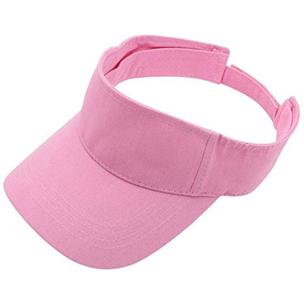 Visors Women Wide Brim Visor Hat UV Sunblock Sun Protection Beach Sports Tennis Golf Hats - Light Pink - CO18R7CWZDO $11.71