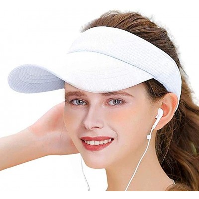 Visors Women Wide Brim Visor Hat UV Sunblock Sun Protection Beach Sports Tennis Golf Hats - Light Pink - CO18R7CWZDO $11.71