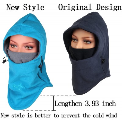 Balaclavas Warm Fleece Balaclava Ski Bike Full Face Mask Neck Warmer Winter Sports Cap - Blue+grey - C71299W72CP $11.00