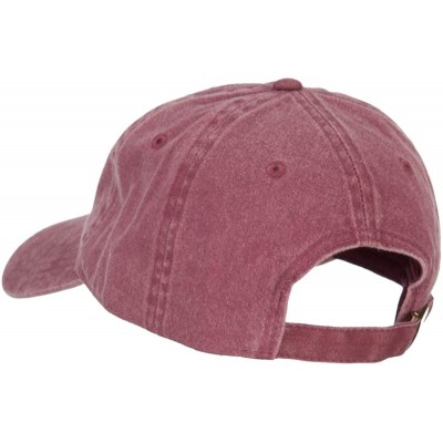 Baseball Caps Sailing Outline Embroidered Washed Cotton Cap - Maroon - CK18I4G6390 $23.24