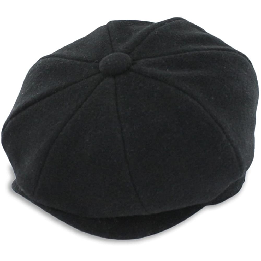 Newsboy Caps Belfry Newsboy Gatsby Men's Women's Soft Tweed Wool Cap - Black - C7125KRCQOR $32.91