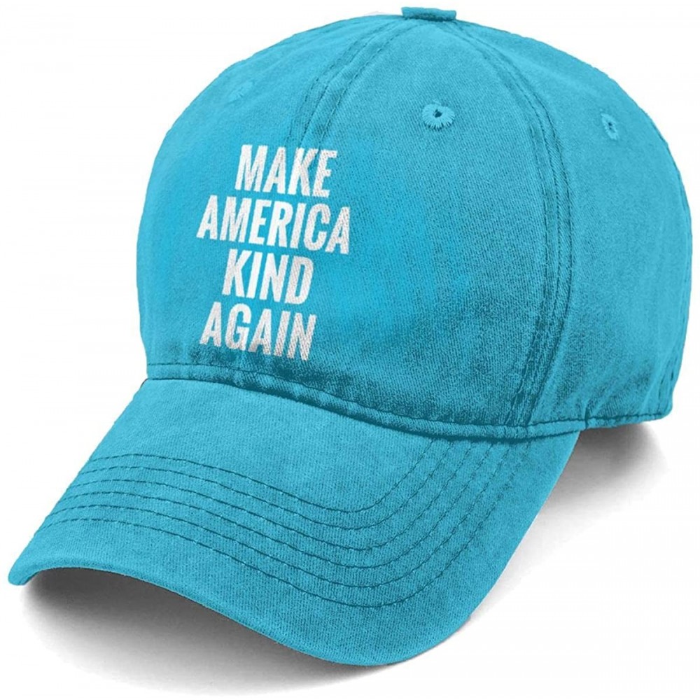 Baseball Caps Make America Kind Again Classic Vintage Jeans Baseball Cap Adjustable Dad Hat for Women and Men - Blue - CX18Q5...