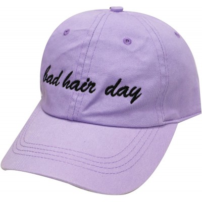 Baseball Caps Bad Hair Day Cotton Baseball Caps - Lilac - C2182XNWM0X $13.10