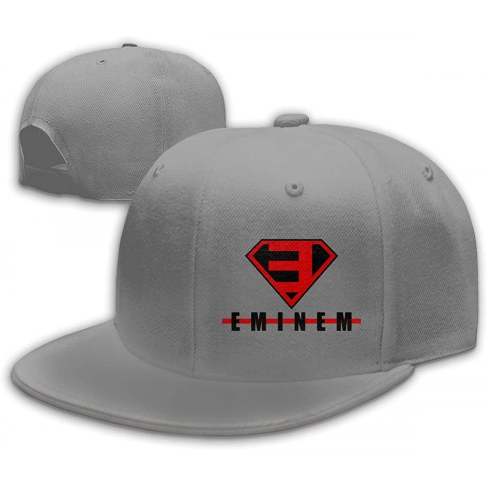 Baseball Caps Unisex Eminem Baseball Cap Flat Bill Hip Hop Hats Adjustable Snapback - Gray - C018YY6AMG5 $12.04