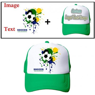 Baseball Caps Custom Ponytail Baseball Cap Personalized Messy Bun Hat Mesh Visor Trucker Hat - Trucker Green - CT18HCXH63R $9.33