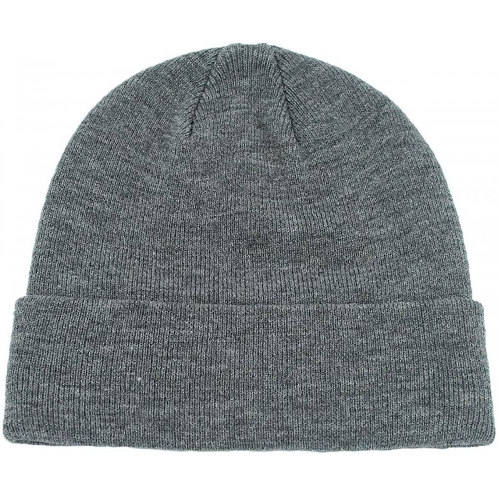 Skullies & Beanies Daily Beanie Hat for Men Winter Hat Cuff Beanie Thick Knit Skull Cap - Dark Gray - CZ18IRSQO7W $9.23