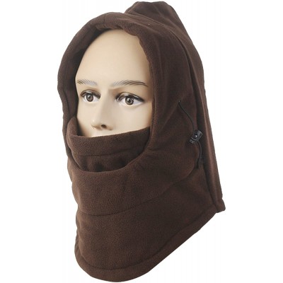 Skullies & Beanies Outdoor Riding Keep Warm Cycling Windproof hat Fleece Bib Hood Masked - Brown - C612N9IU18T $12.89