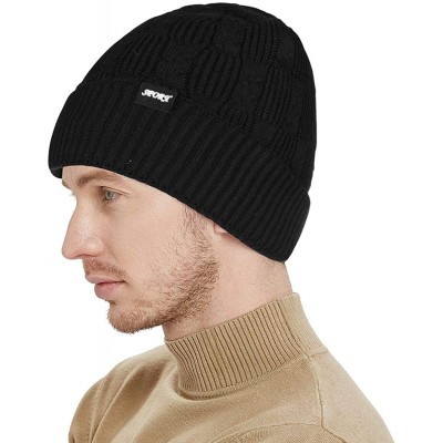 Skullies & Beanies Winter Beanie Fleece Toboggan - E1-black - C618L2XHZEE $9.02