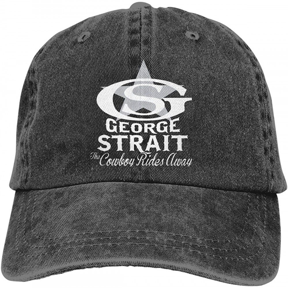 Baseball Caps George Strait Unisex Denim Hat Can Adjust Denim Cap Baseball Cap Black - Black - CJ18S4DT8WO $15.36